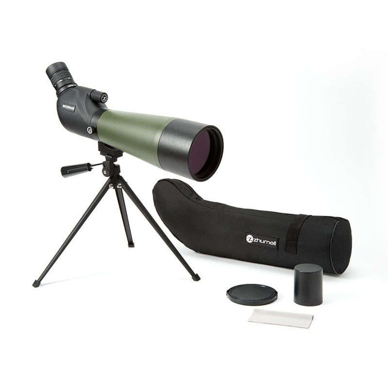 Zhumell 20-60x80 Angled Spotting Scope - ZHUV041 - High Power Zoom for Bird Watching, Hunting & Outdoor Adventures