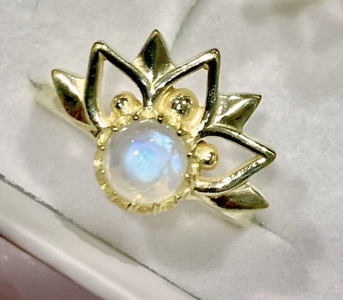 Boho Inflorescence Gold Moonstone Ring for Women - Elegant Handmade Jewelry for Everyday Wear & Special Occasions