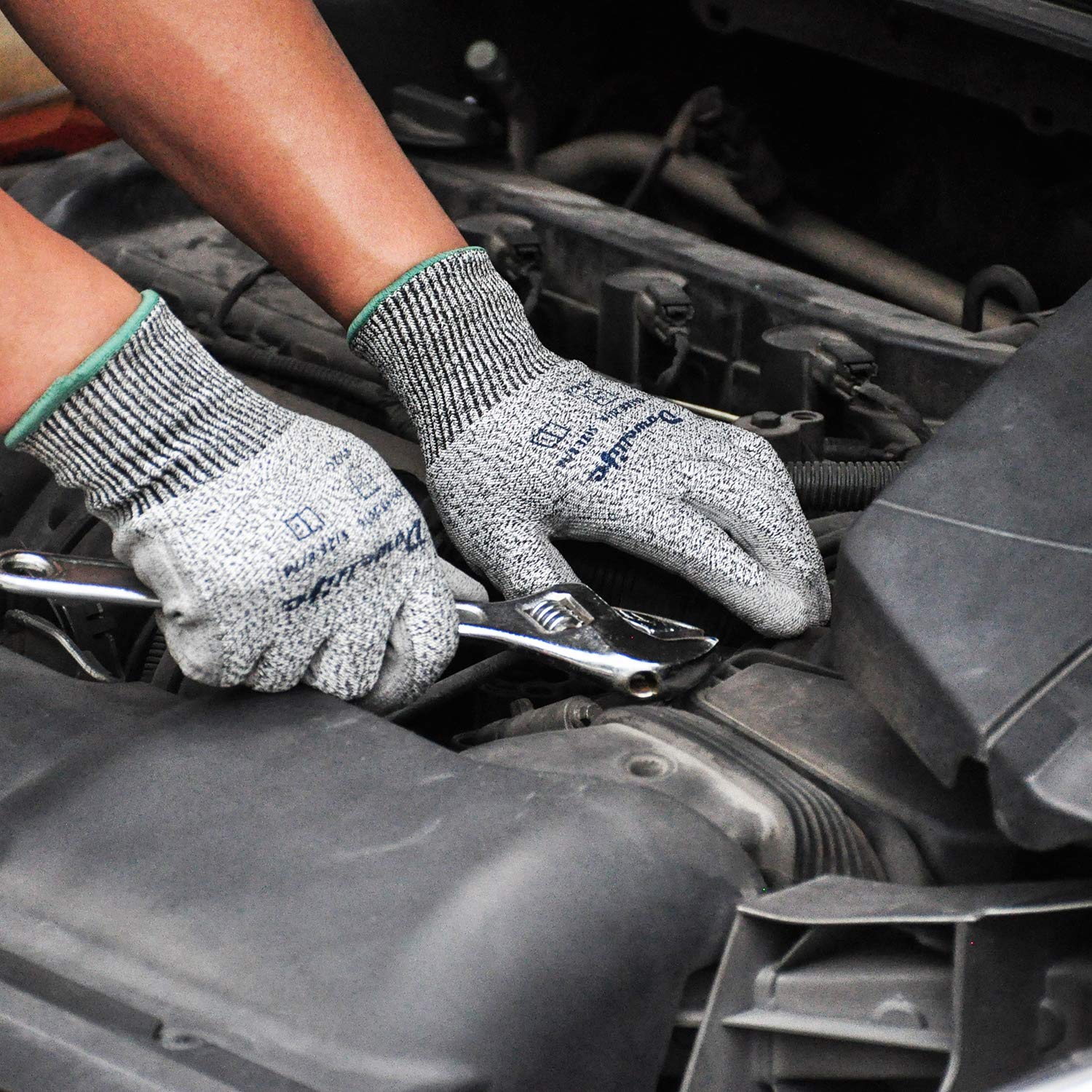Cut Resistant Work Gloves for Men & Women - Durable Mechanics Gloves, Comfortable Gardening & Fishing Gloves - Medium Grey - Perfect for Construction, Landscaping, Automotive Repair & Outdoor Activities