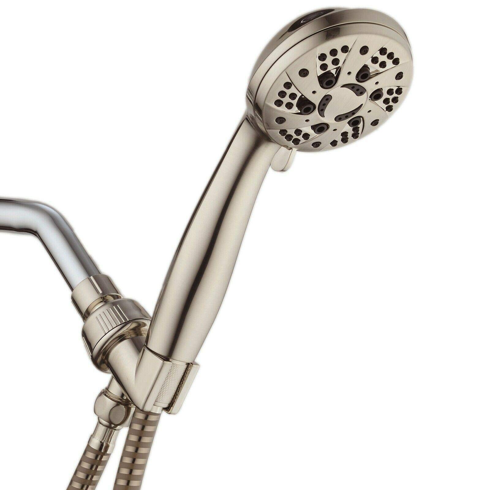 CarteRE 6-Setting Handheld Shower Head with 6 FT Hose - High Pressure Rain Shower Head for Bathroom, Spa & Massage - Perfect for Relaxation, Rinsing & Pet Cleaning