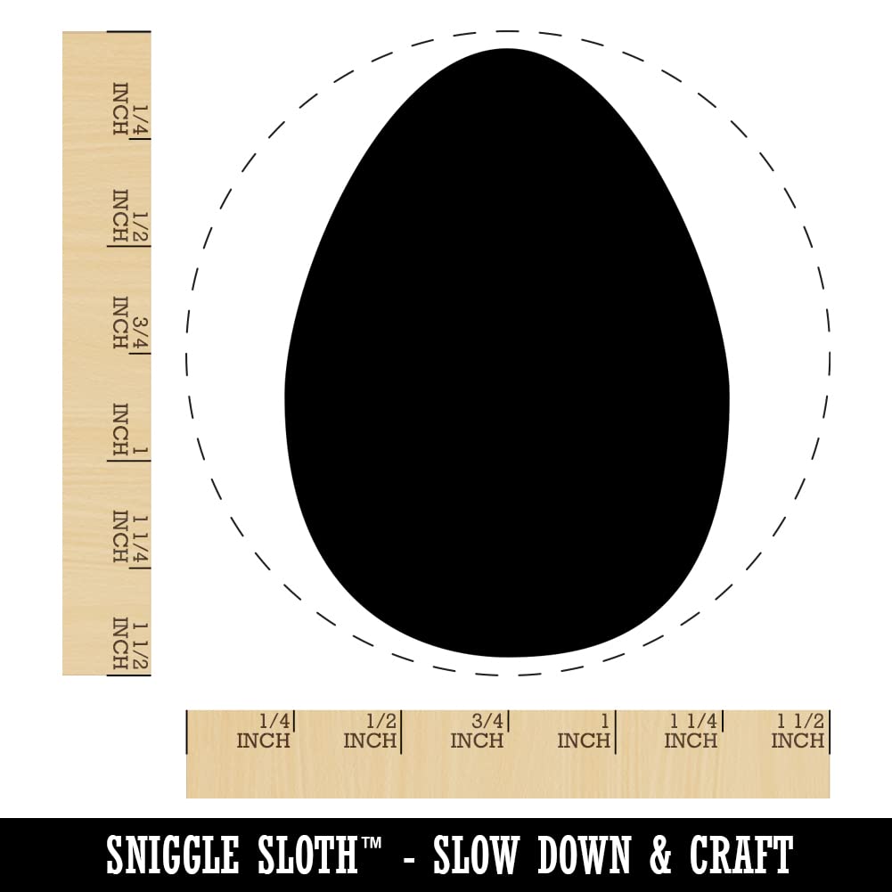 1-1/2 Inch Large Blue Egg Solid Self-Inking Rubber Stamp for Crafting, Planners, Scrapbooking & DIY Projects - Perfect for Document Marking, Gift Wrapping & Stationery Customization