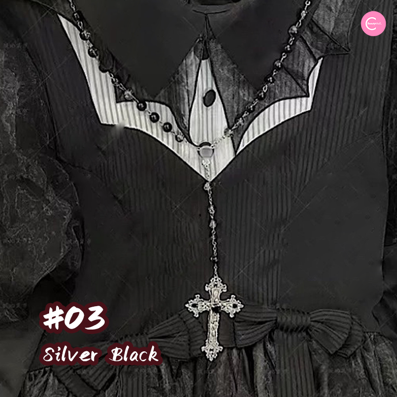 Gothic Dark Punk Cross Pendant Necklace for Women & Men - Stainless Steel Gothic Jewelry - Perfect for Halloween, Cosplay, and Alternative Fashion