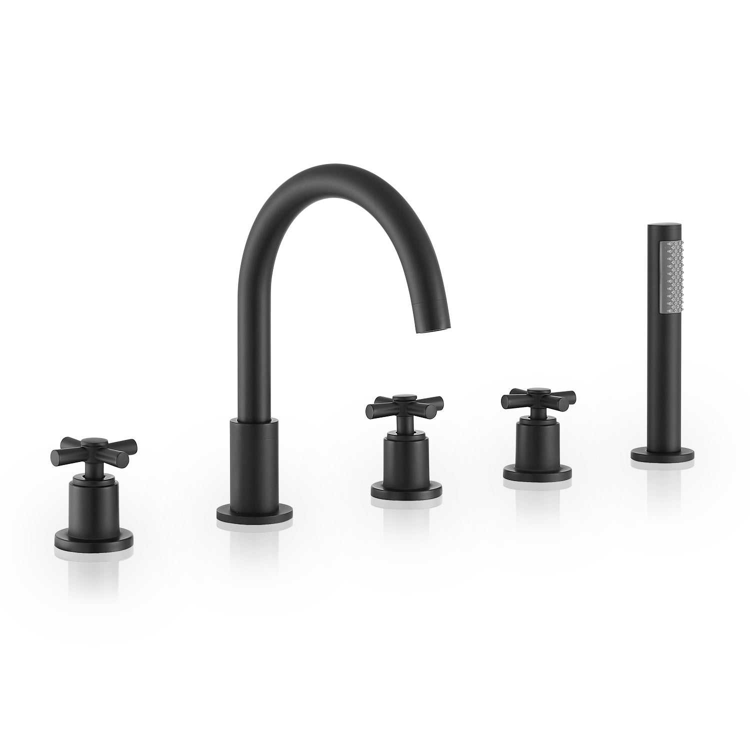 Sorlia Deck Mount Roman Tub Faucet with Cross Handles and Hand Shower - Perfect for Bathroom Renovation and Luxury Spa Experience