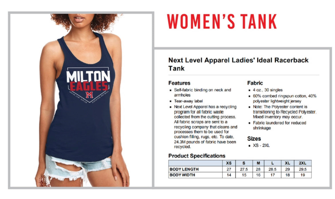 Milton Junior Lady Eagles Softball Jersey & Spirit Wear - Youth Girls' Team Uniform for Games & Practice - Softball Apparel for Fans & Players