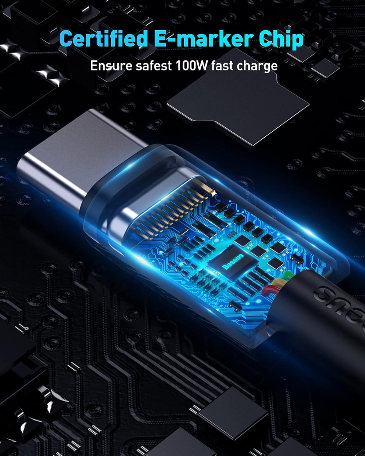 Baseus 100W USB C to USB C Fast Charging Cable - 5A PD QC 4.0, Durable Nylon Braided & Zinc Alloy Connector - Compatible with iPhone 16/15 Pro Max, MacBook, iPad Pro, Samsung Galaxy S23/S22 (10ft) - Perfect for Home, Office & Travel Charging