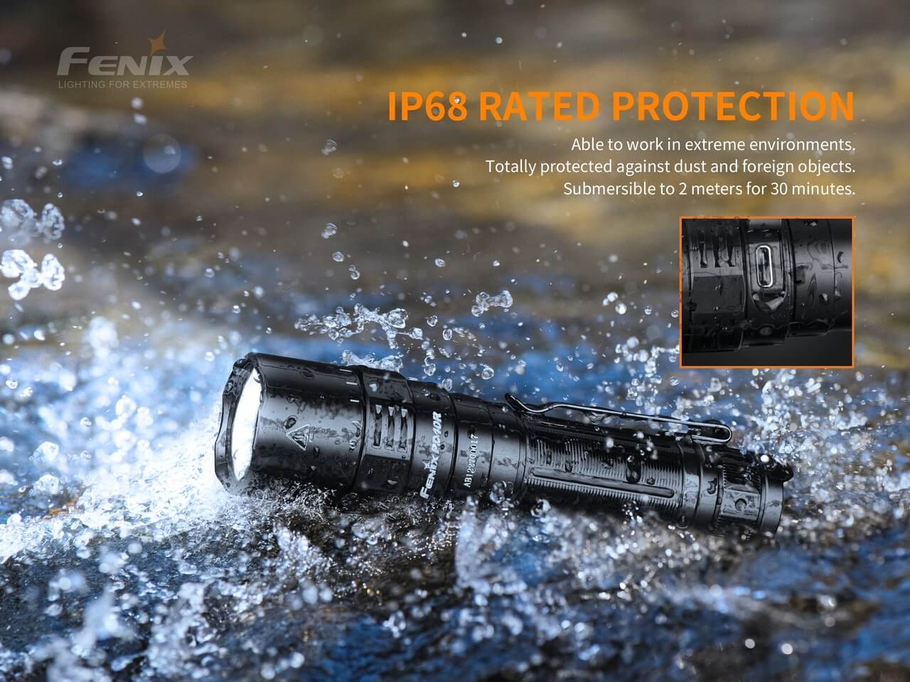 Fenix PD40R V2.0 Rechargeable LED Flashlight - 3000 Lumens, Waterproof Tactical Light for Camping, Hiking & Emergency Use