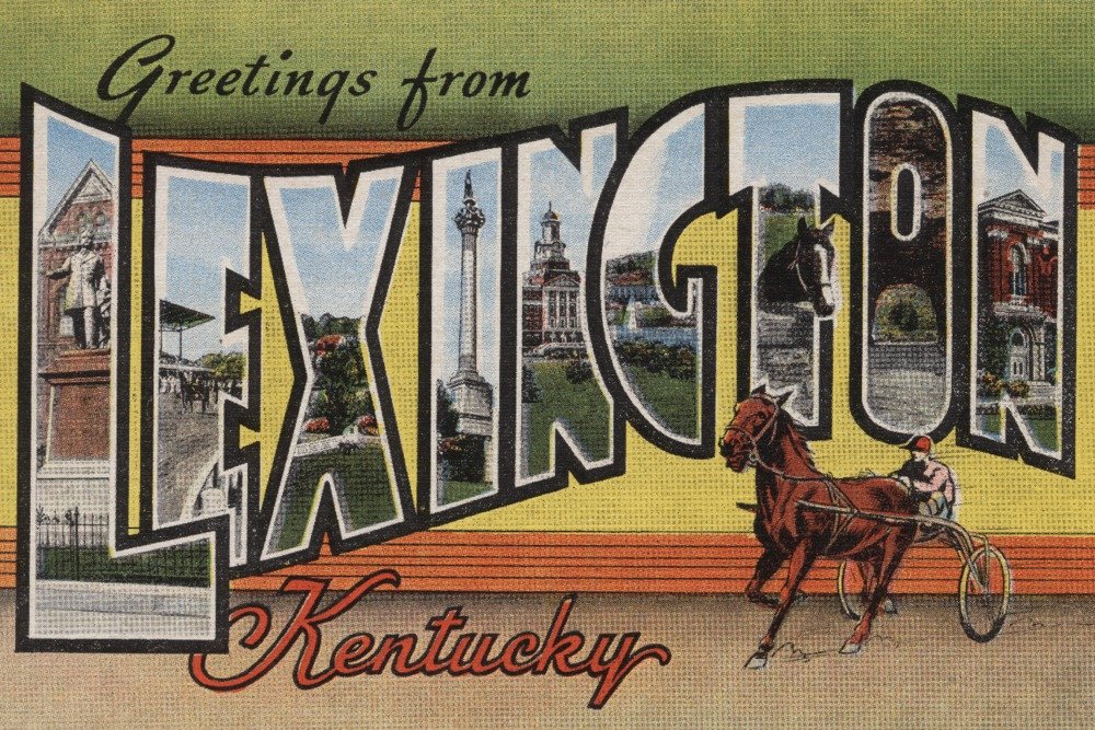 Vintage Halftone 6913 Lexington Kentucky Signed Art Print - 24x36 Wall Decor Poster | Home Office Living Room Decor