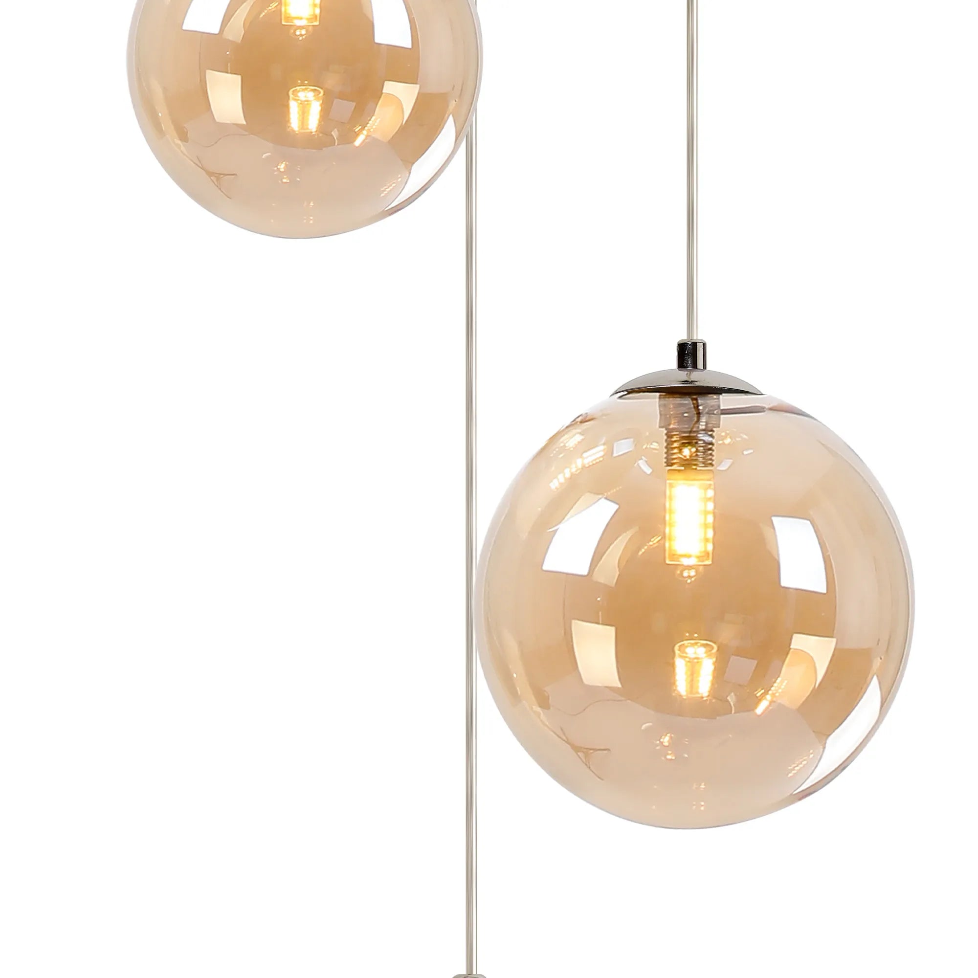 Austin 31cm Round Glass Pendant Light Fixture with 3 G9 Bulb Sockets - Perfect for Kitchen Island, Dining Room, and Modern Home Lighting