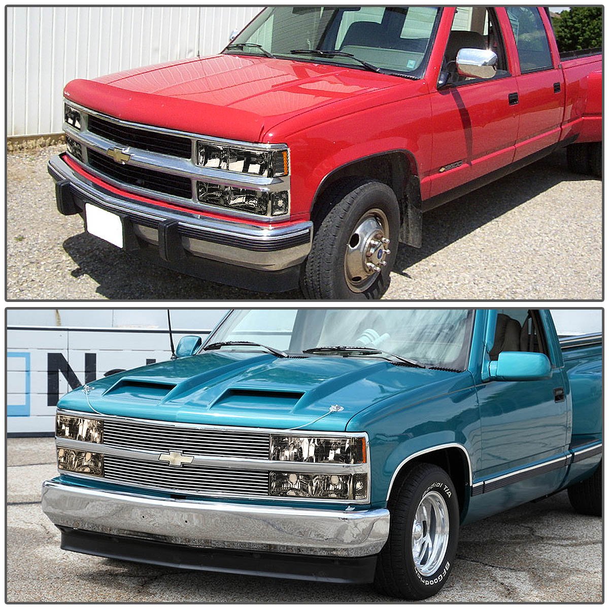 Auto Dynasty Headlights for 1994-1998 Chevy C10 Silverado - 8Pcs Halogen Kit with Smoked Lens - Perfect for Off-Road & Night Driving