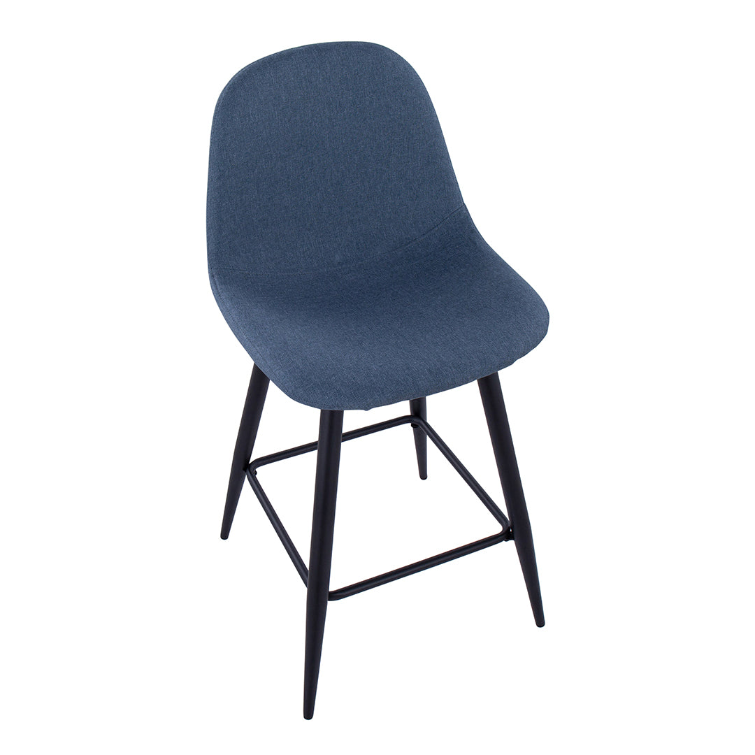 Modern Pebble Counter Stools (Set of 2) - Bar Height Kitchen Island Stools with Back Support for Dining Room, Breakfast Nook & Home Decor