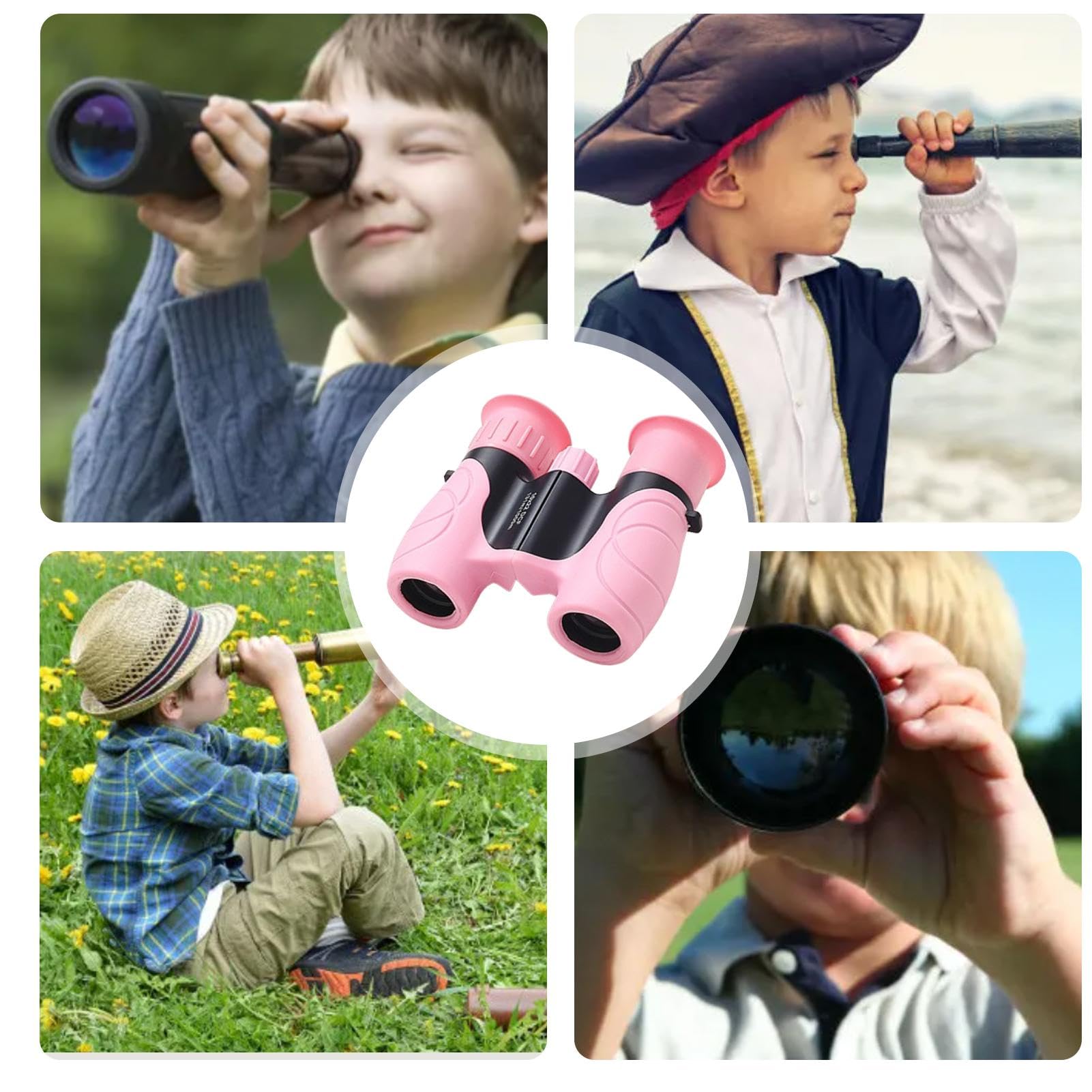 **Kids Telescope & Binoculars Set - 8X Magnification, Adjustable & Portable for Outdoor Adventures - Perfect for Hiking, Camping, Bird Watching & Early Education - Includes Storage Case & Neck Strap**