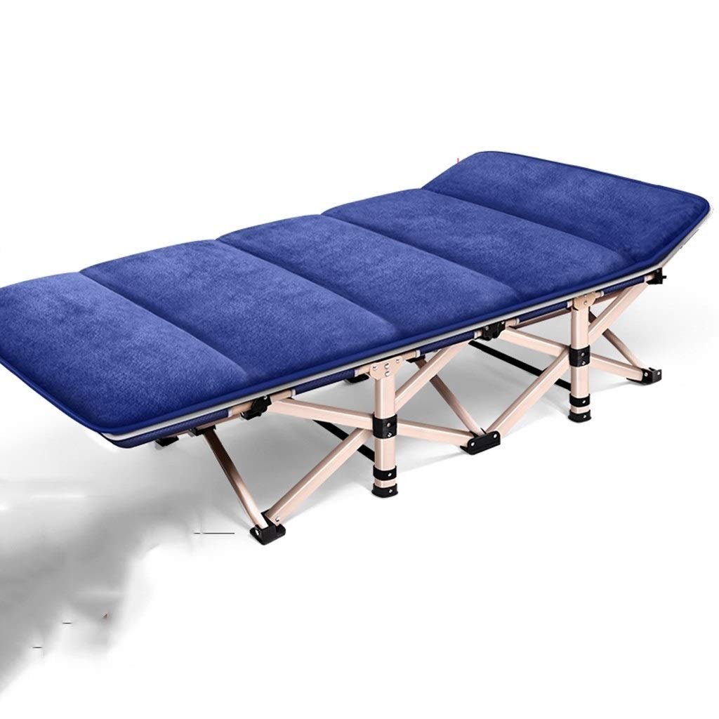 Foldable Recliner Chair - Adjustable Lounge Chair for Office, Beach, Camping & Napping - Heavy Duty Folding Bed with Strong Load Bearing (Blue, 190x67x36 cm) - Perfect for Relaxing at Home, Outdoor Adventures & Quick Naps