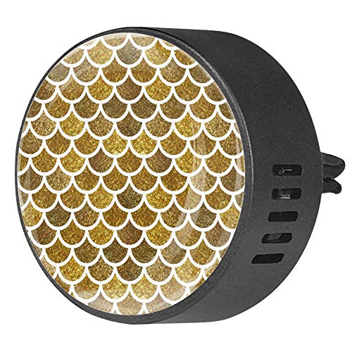 Mermaid Scales Golden Glitter Car Air Freshener - EVA Essential Oil Diffuser with Passion Fruit Floral Scent | Perfect for Car, Office & Home Aromatherapy