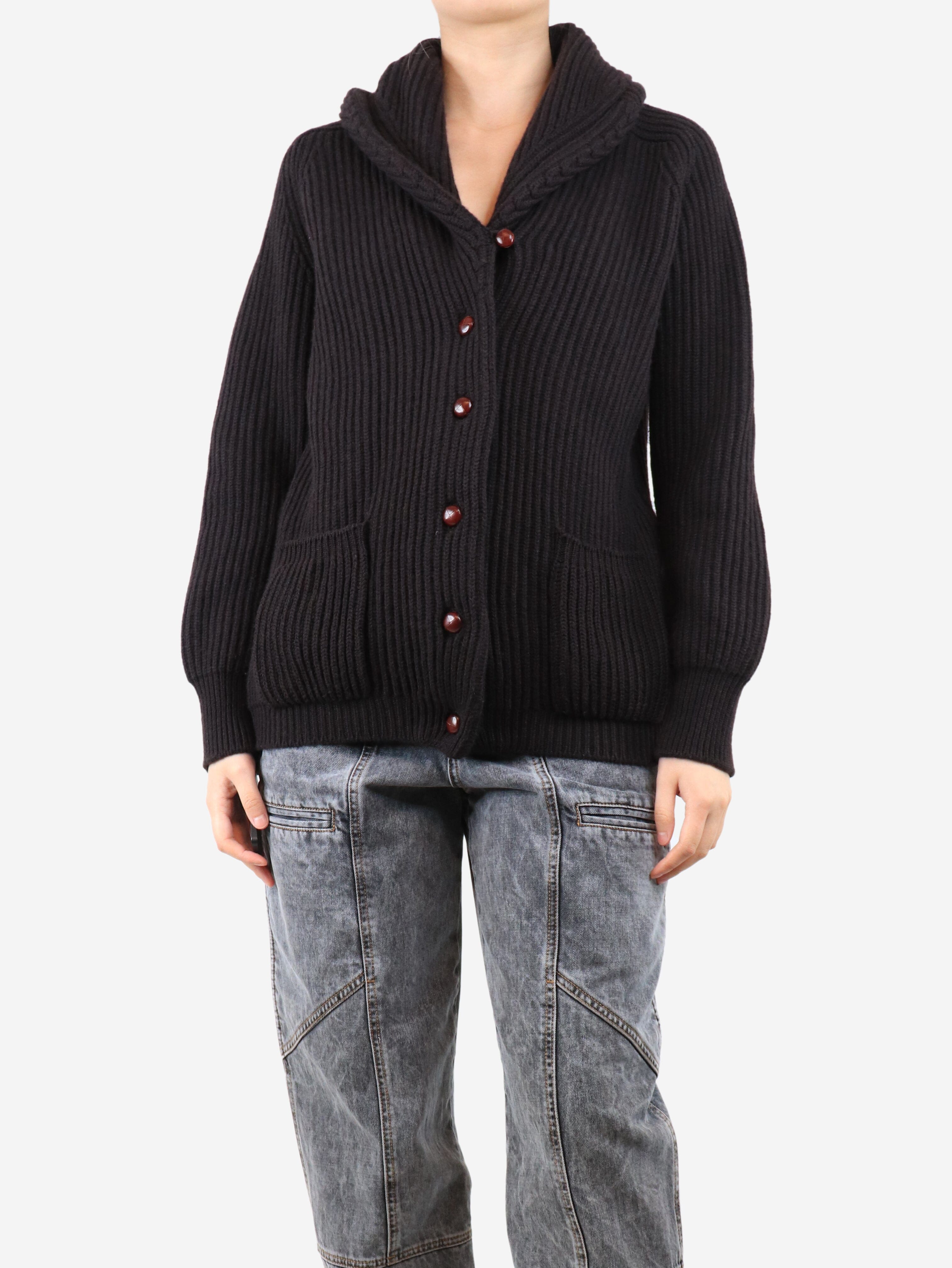 Brown Kennedy Cardigan for Women - Soft & Cozy Knit Sweater, Size M - Perfect for Fall & Winter Layering, Office Wear & Casual Outfits