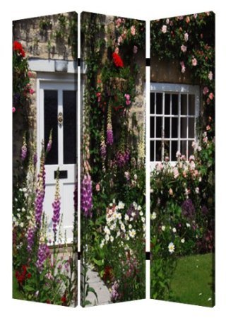 English Garden Room Divider - Decorative Folding Screen for Home & Office Privacy - Perfect for Living Rooms, Bedrooms, and Event Spaces