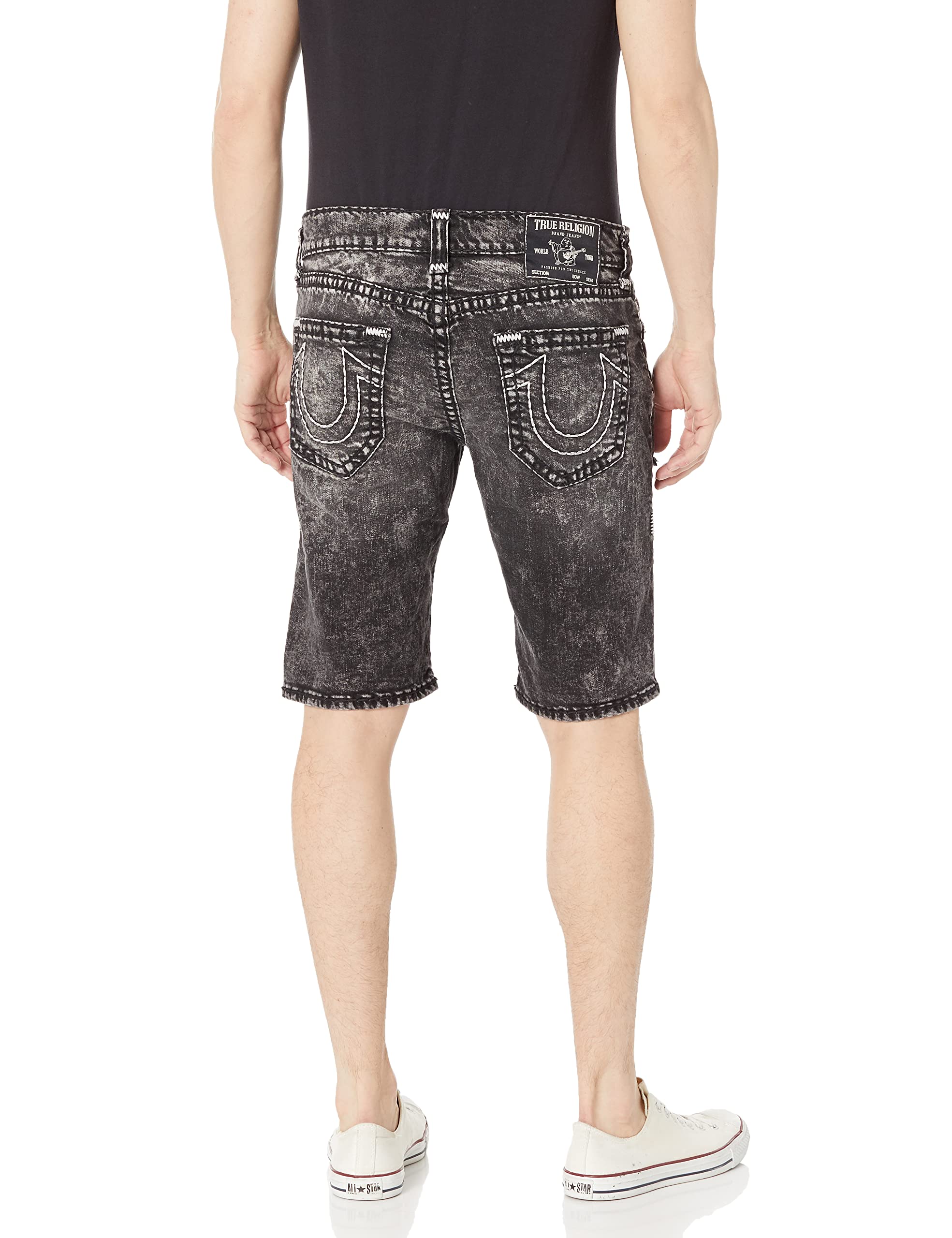 True Religion Men's Ricky Super T Shorts with Clean Hem - Premium Cotton Casual Shorts for Summer & Lounge Wear | Comfortable & Stylish for Beach, Gym, and Everyday Outfits