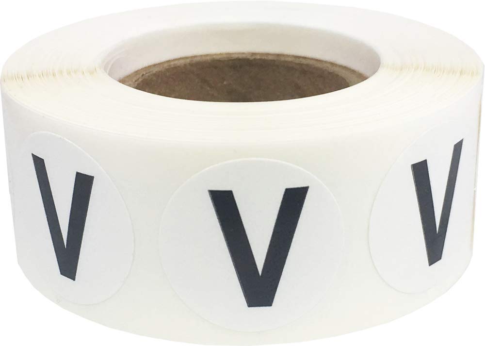 Letter V Stickers - .75