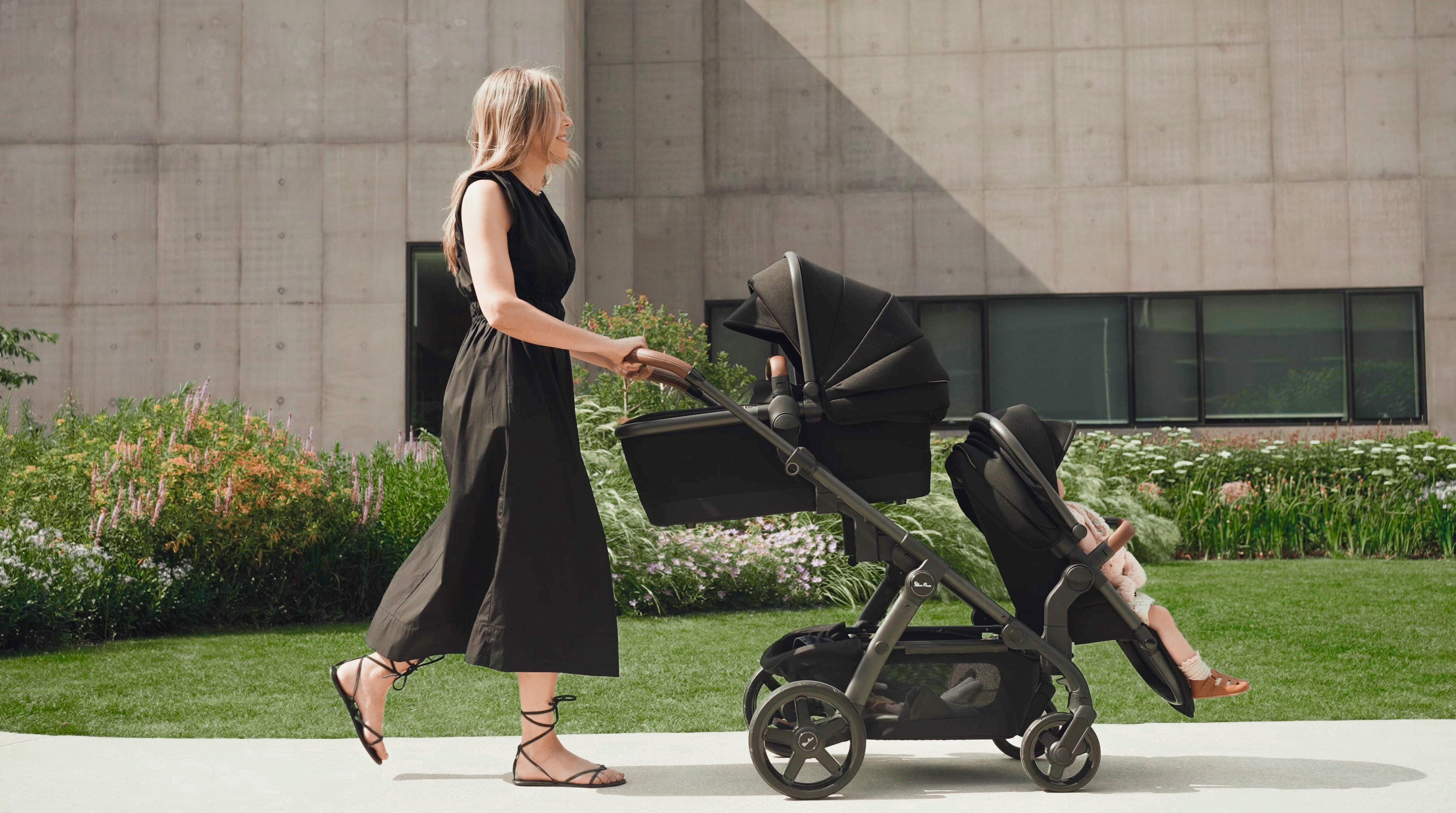 Silver Cross Wave3 Complete Stroller with Seat, Bassinet & Tandem Kit - Perfect for Newborns, Twins & Everyday Family Outings