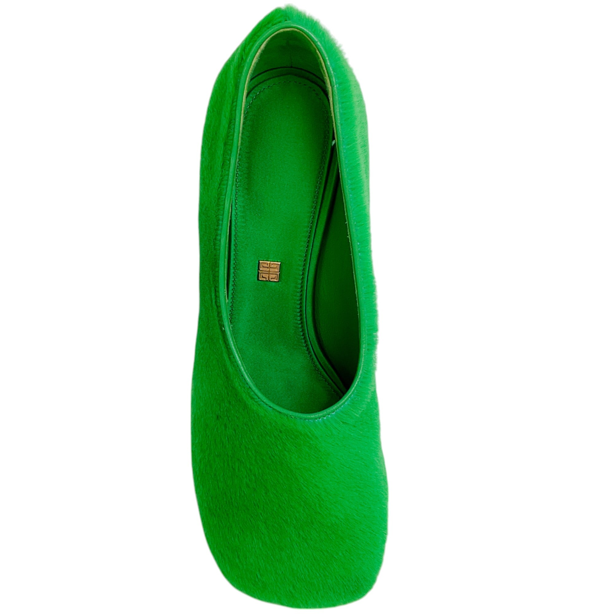 Givenchy Absynthe Green Shearling Show Pumps - Luxury Women's High Heels for Evening Parties & Special Occasions