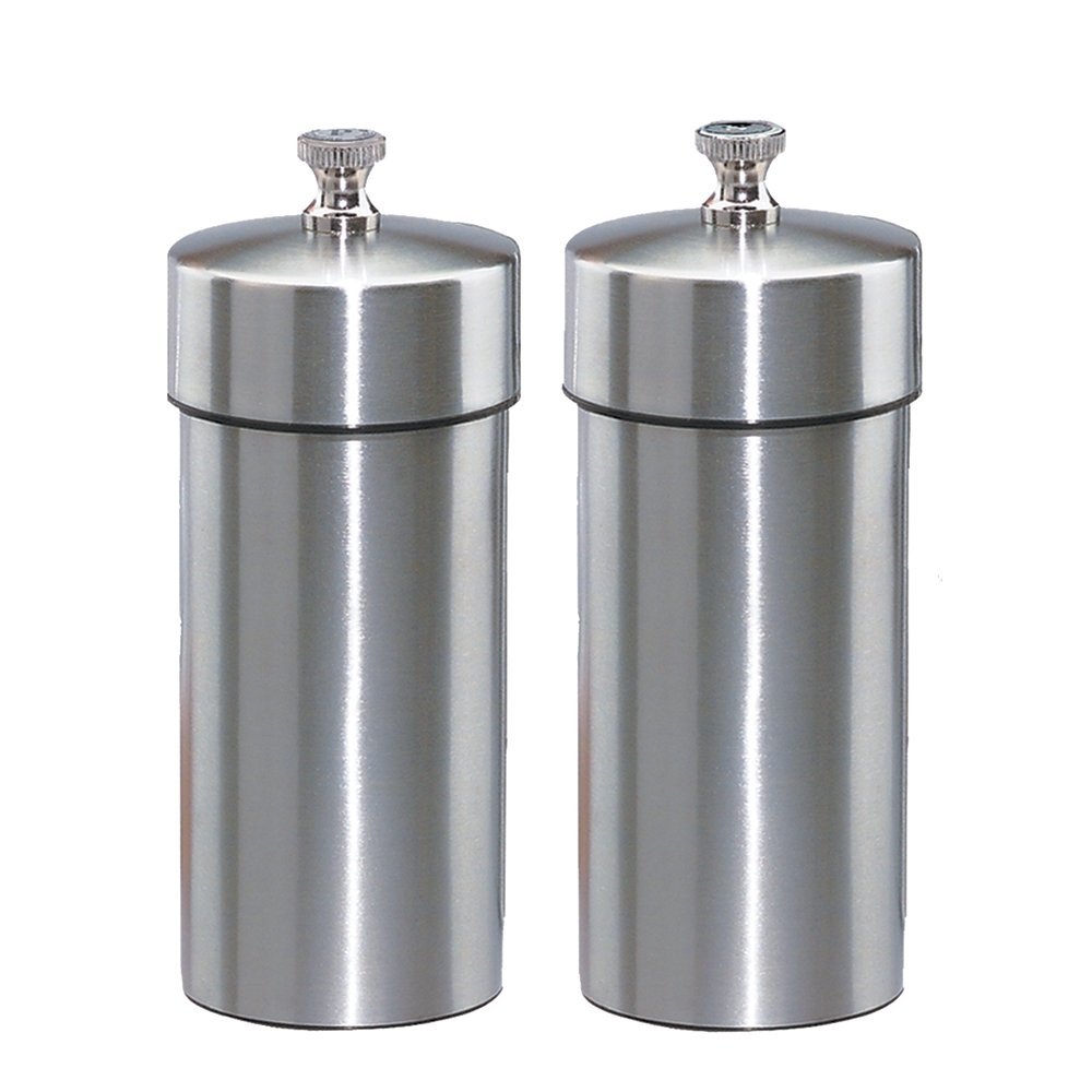 Premium 4 Inch Futura Pepper Mill and Salt Mill Set - Chef Specialties for Freshly Ground Spices - Perfect for Kitchen, Dining Table & Gourmet Cooking