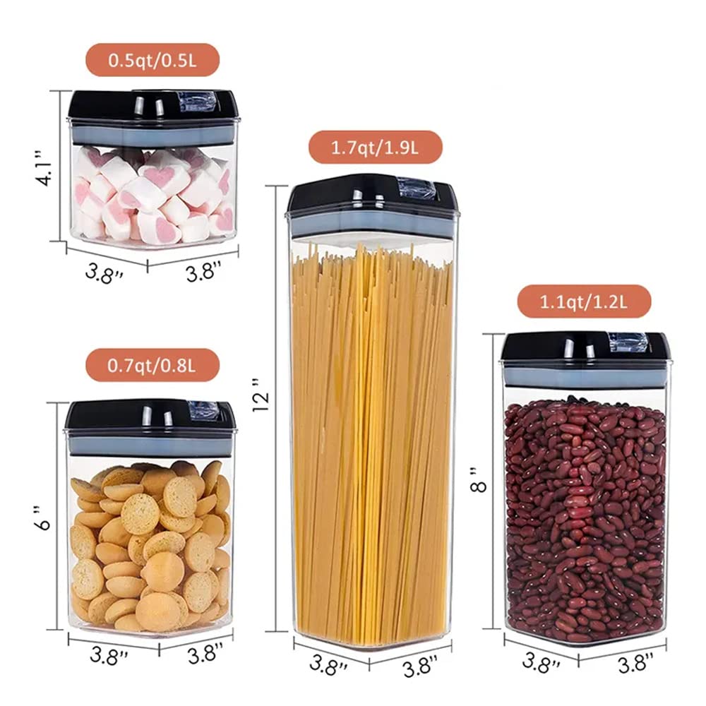 Airtight Food Storage Containers Set - 7 PC Kitchen Pantry Organization for Cereal, Rice & Flour - 100% Airtight with Labels & Marker - Perfect for Home, Office, and Camping Use