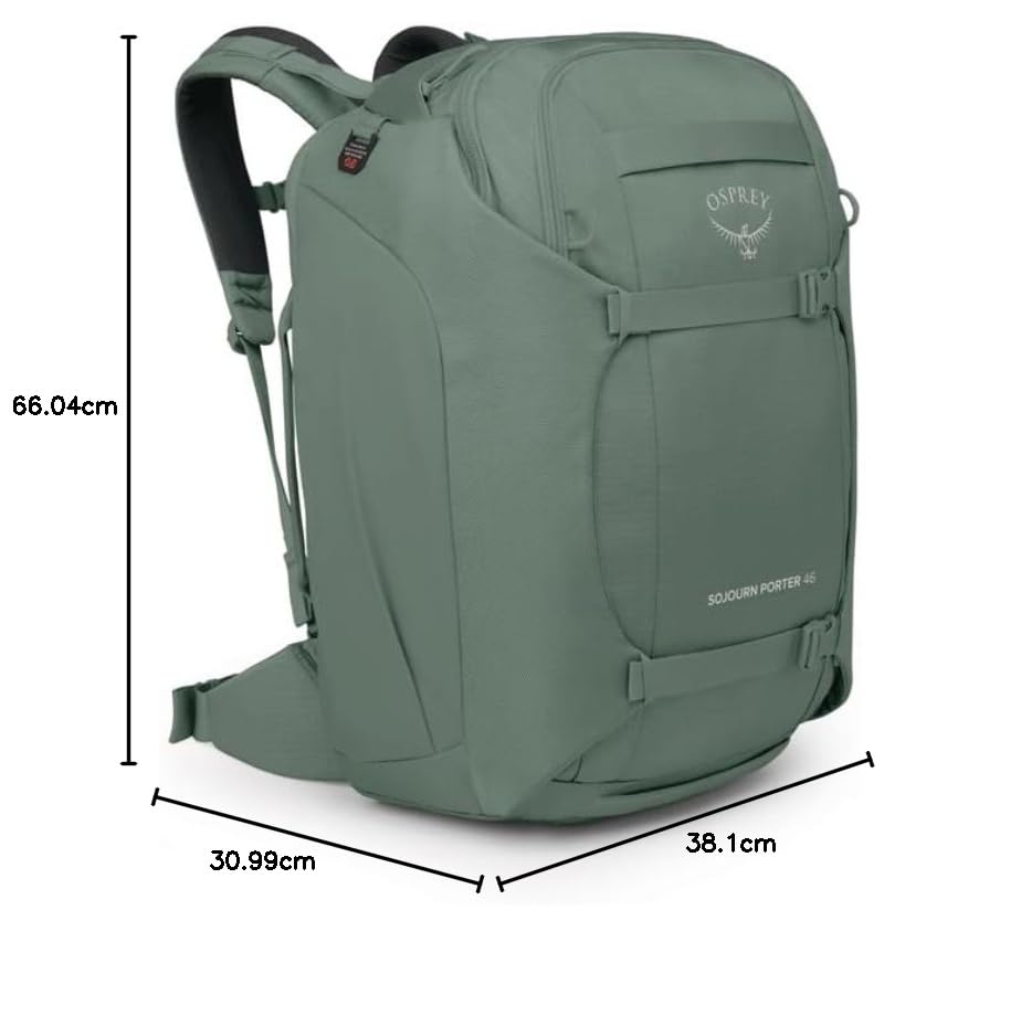 Osprey Sojourn Porter 45L Travel Backpack - Lightweight Carry-On Luggage for Men & Women - Perfect for Airplane, Hiking, and Business Trips