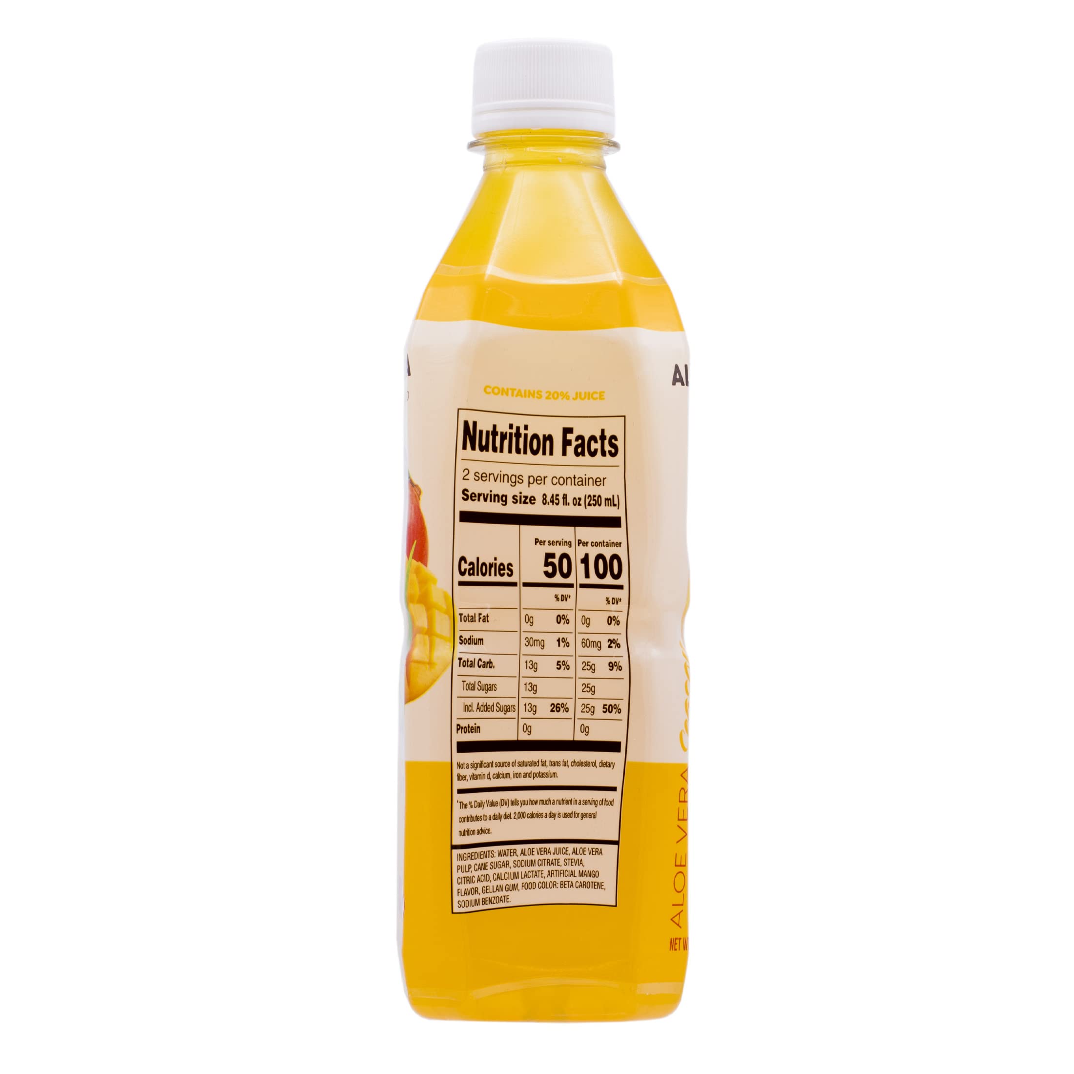 Organic Aloe Vera Juice Drink with Real Pulp - Refreshing Mango Flavor, 16.9 fl oz (12 Pack) | Hydrating Beverage for Summer, Post-Workout Recovery & Healthy Digestion