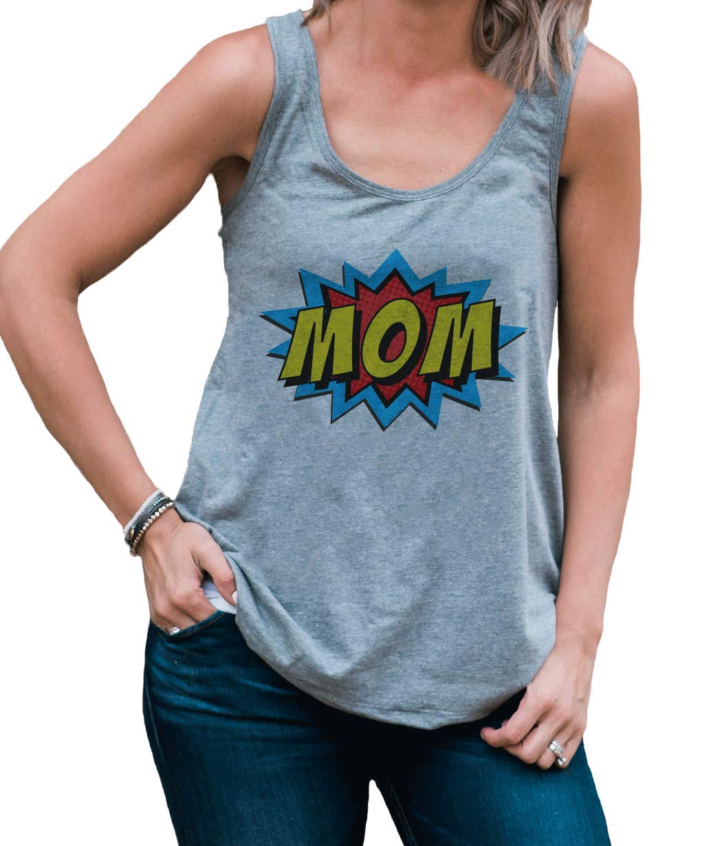 7 ate 9 Apparel Women's Superhero Mom Tank Top - Comfortable & Stylish Graphic Tee for Everyday Wear, Mother's Day Gifts & Casual Outfits