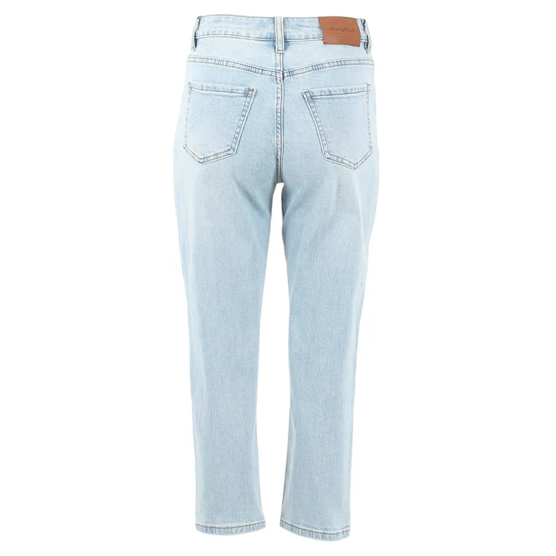 Cassidy Mom Jeans - High Waisted Regular Fit Women's Jeans in Ice Blue | Vintage Style Denim Pants for Casual Wear & Everyday Outfits