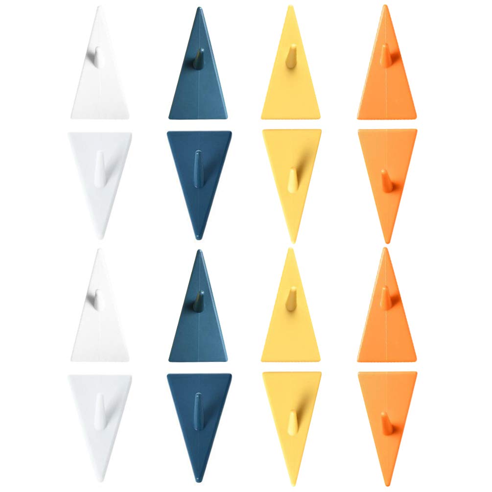 16Pcs Heavy Duty Wall Hooks - Triangle Up & Down Design for Coats, Hats, Robes, Towels - Perfect for Bedroom Closet & Bathroom Organization - Durable Metal Hooks for Home & Office Use