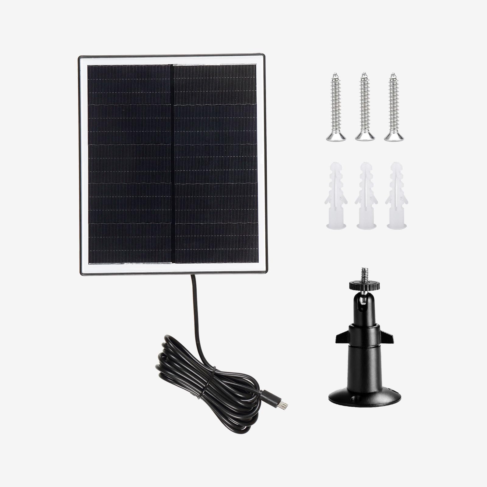 6W 5V Solar Panel Charger with Micro USB Cable - IP65 Waterproof DIY Battery for Outdoor CCTV Cameras | Perfect for Home Security, Camping & Emergency Power Backup