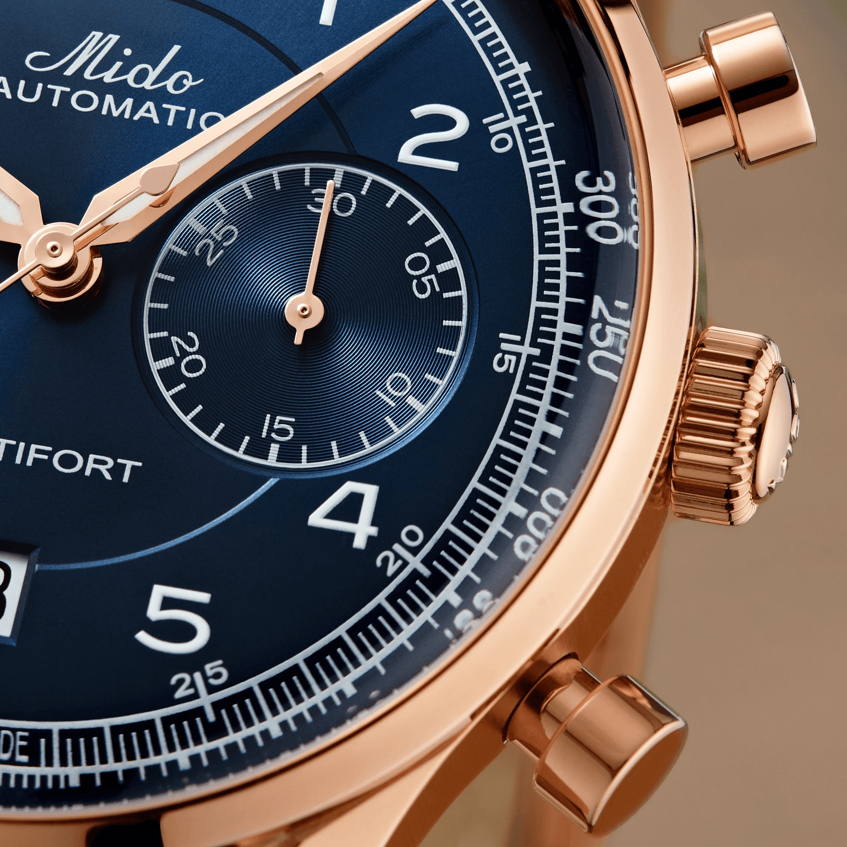 MIDO Multifort Patrimony Chronograph Men's Watch - Swiss Automatic Blue Dial 44mm Stainless Steel - Luxury Dress Watch for Business & Formal Occasions (Model M0404273604200)