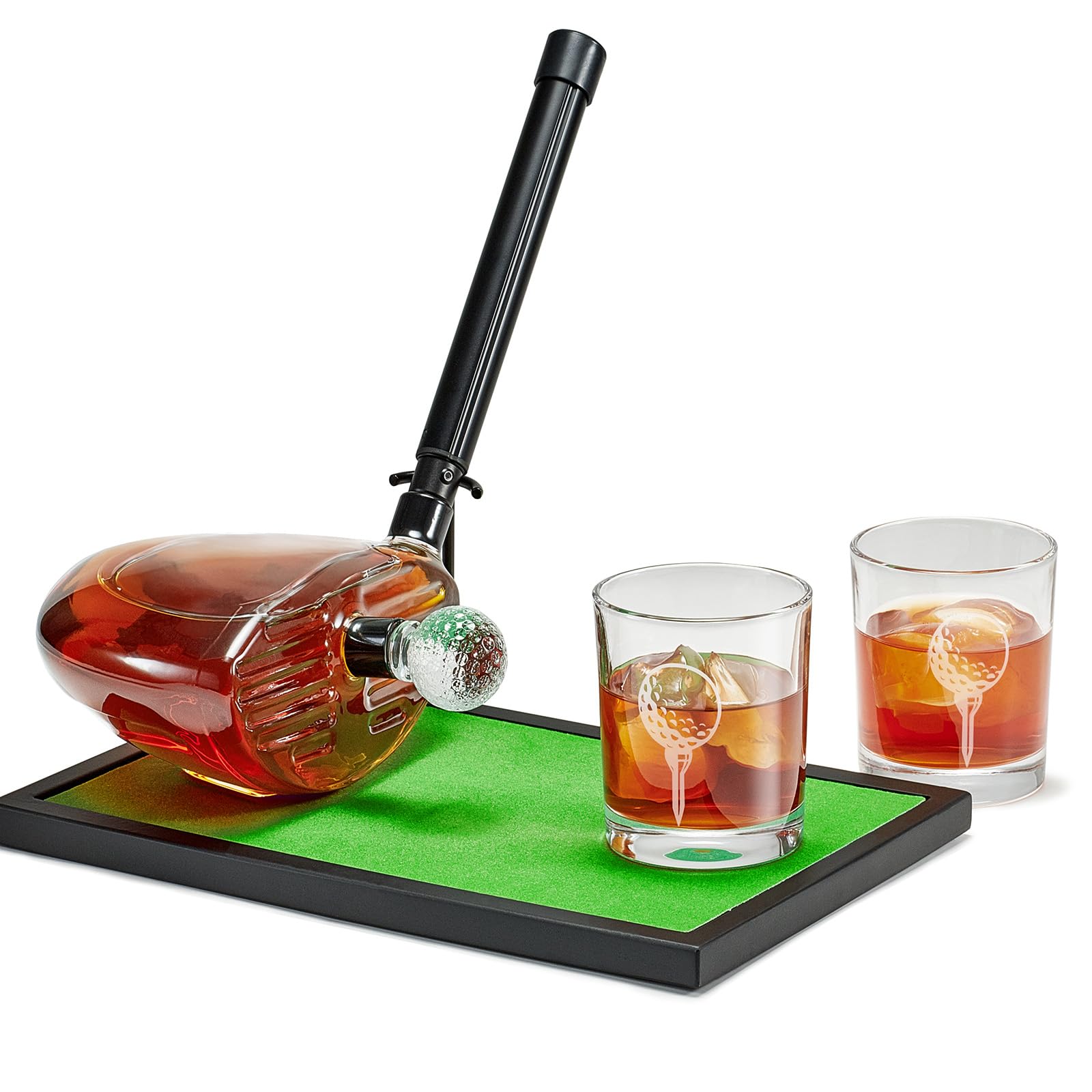Premium Golf Whiskey Decanter Set with Shot Glasses - Unique Golf Club Shaped Liquor Decanter Gift for Men, Husband, Coaches & Golf Lovers - Perfect Birthday, Father's Day & Retirement Gift for Golf Enthusiasts - Ideal for Home Bars, Man Caves & Golf-Themed Parties