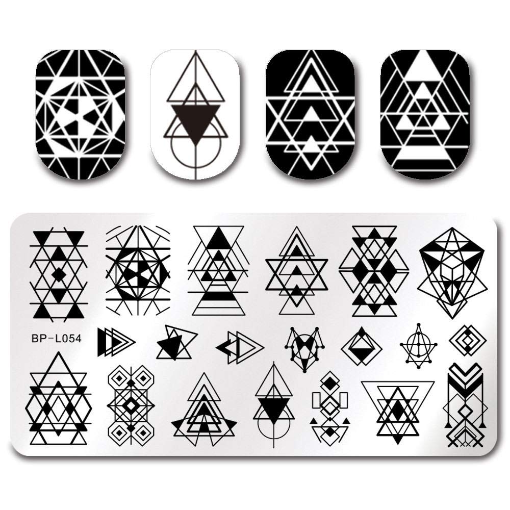 Floral Geometric Nail Stamping Plates for DIY Manicure Designs - Home Salon Use