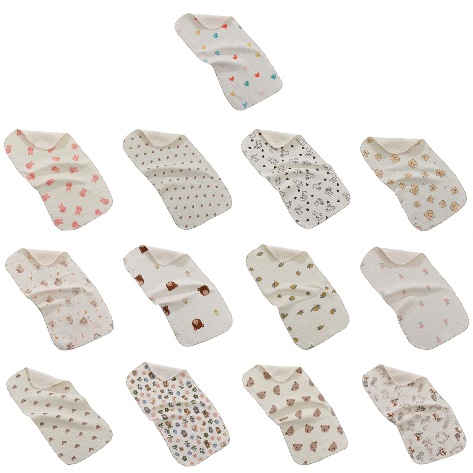 **Soft Cartoon Baby Cotton Towel - High-Absorbent Washcloth for Newborn & Kids - Gentle Face & Hand Towel for Bath Time, Travel & Daily Use**