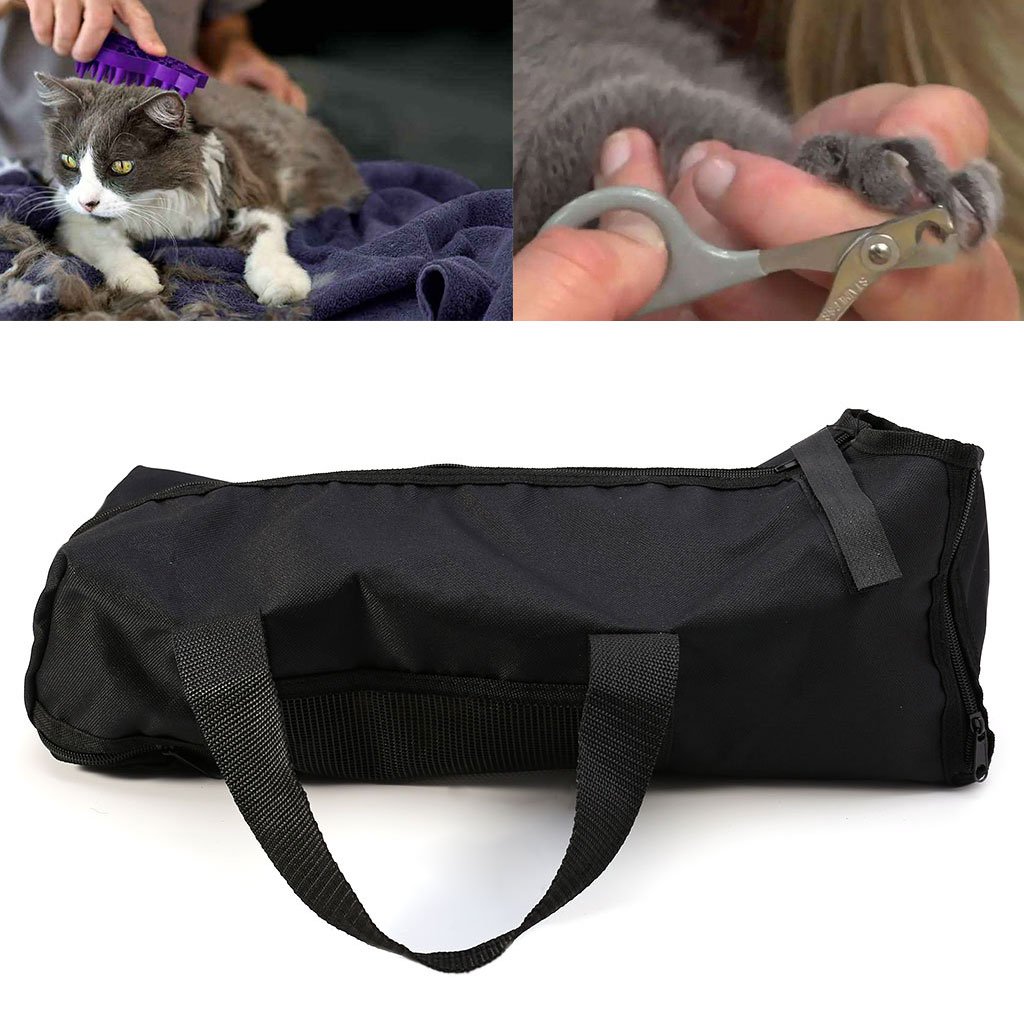 Hardli Pet Cat Grooming Bag - Cat Bathing Restraint Bag for Nail Trimming & Vet Exams | Safe & Secure Cat Carrier for Stress-Free Grooming at Home or Vet Visits