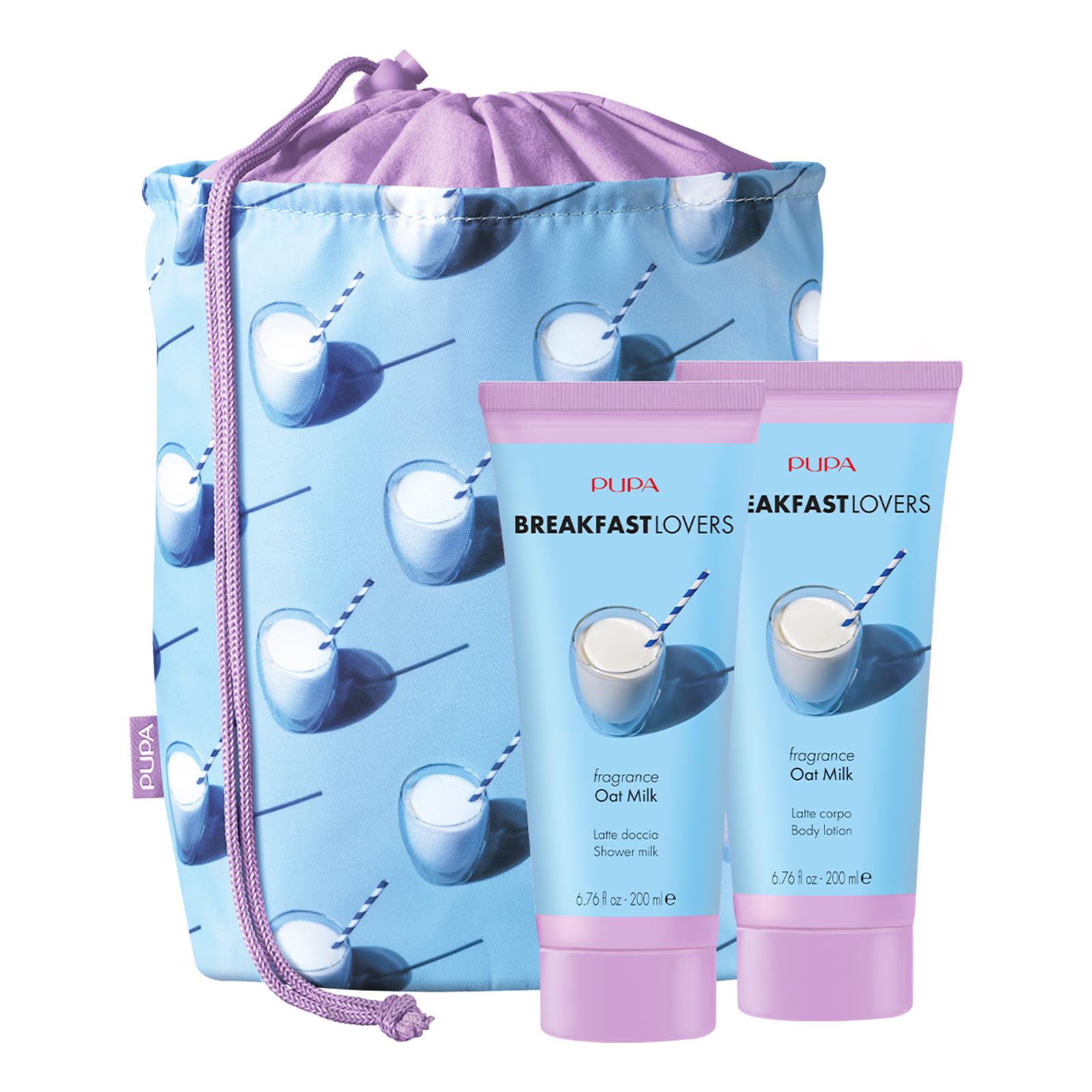Pupa Milano Breakfast Lovers 3-Piece Body Care Set - Hydrating Body Wash & Moisturizing Lotion with Oat Milk - Skin Care Gift for Women - Perfect for Morning Routine & Self-Care Gifts