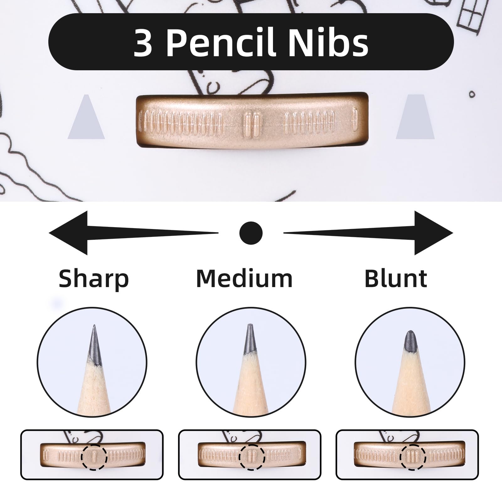 Rechargeable Automatic Electric Pencil Sharpener for 7-11.5mm Pencils - Hands-Free Operation, Adjustable Nibs, Auto In/Out - Perfect for Artists, Students & Office Use (Silver)