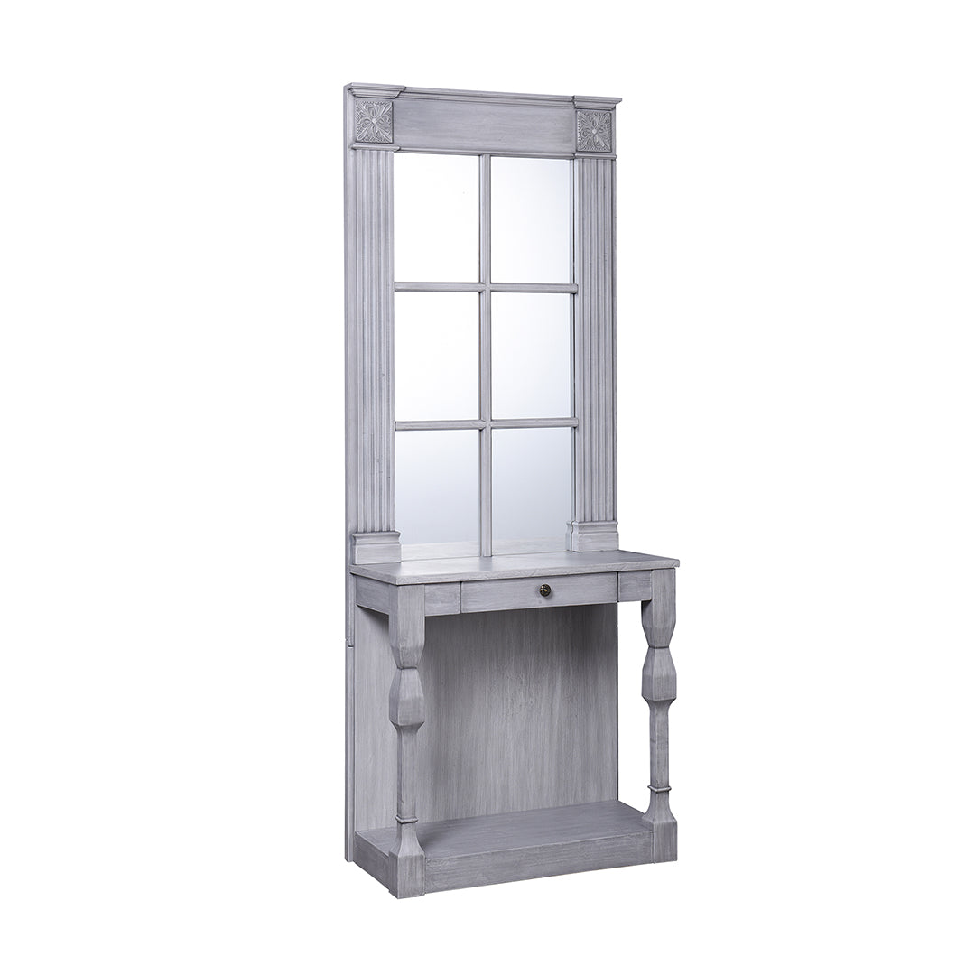Elegant Modern Console Table with Mirror - Entryway Hallway Furniture for Home Decor & Organization | Perfect for Foyer, Living Room, or Bedroom Storage