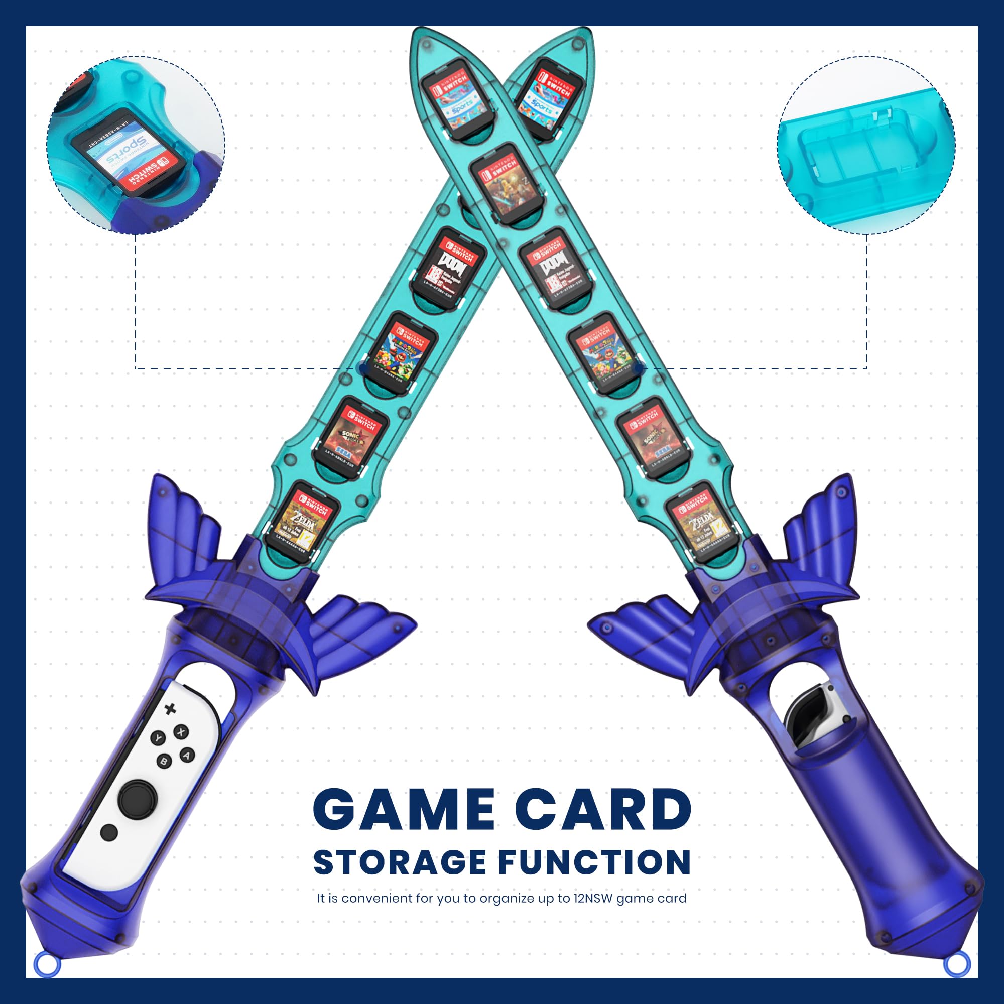 CODOGOY Switch Sword Accessory - Compatible with Switch Sports Chambara, Zelda: Tears of the Kingdom & Skyward Sword HD - Game Card Storage (1 Pack) - Perfect for Nintendo Switch Gaming & Swordplay Battles