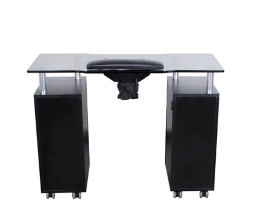 GLASGOW Nail Table with Built-in Fan for Salon & Home Use - Portable Manicure Pedicure Station with Ventilation System