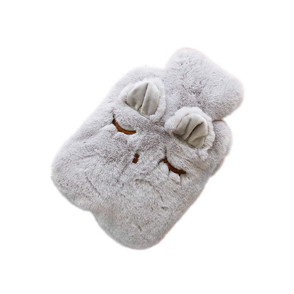 LOadSEcr Classic Rubber Hot Water Bottle with Plush Cover - Rabbit & Bear Eyes Design, 350ml for Winter Warmth, Heat Therapy & Pain Relief | Perfect for Cold Nights, Menstrual Cramps & Muscle Relaxation