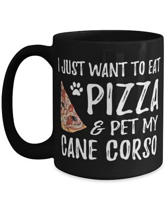Funny Pizza and Cane Corso Tea Cup - Perfect Gift for Dog Moms & Dads - Ideal for Coffee Breaks, Office Use, and Dog Lover Gifts