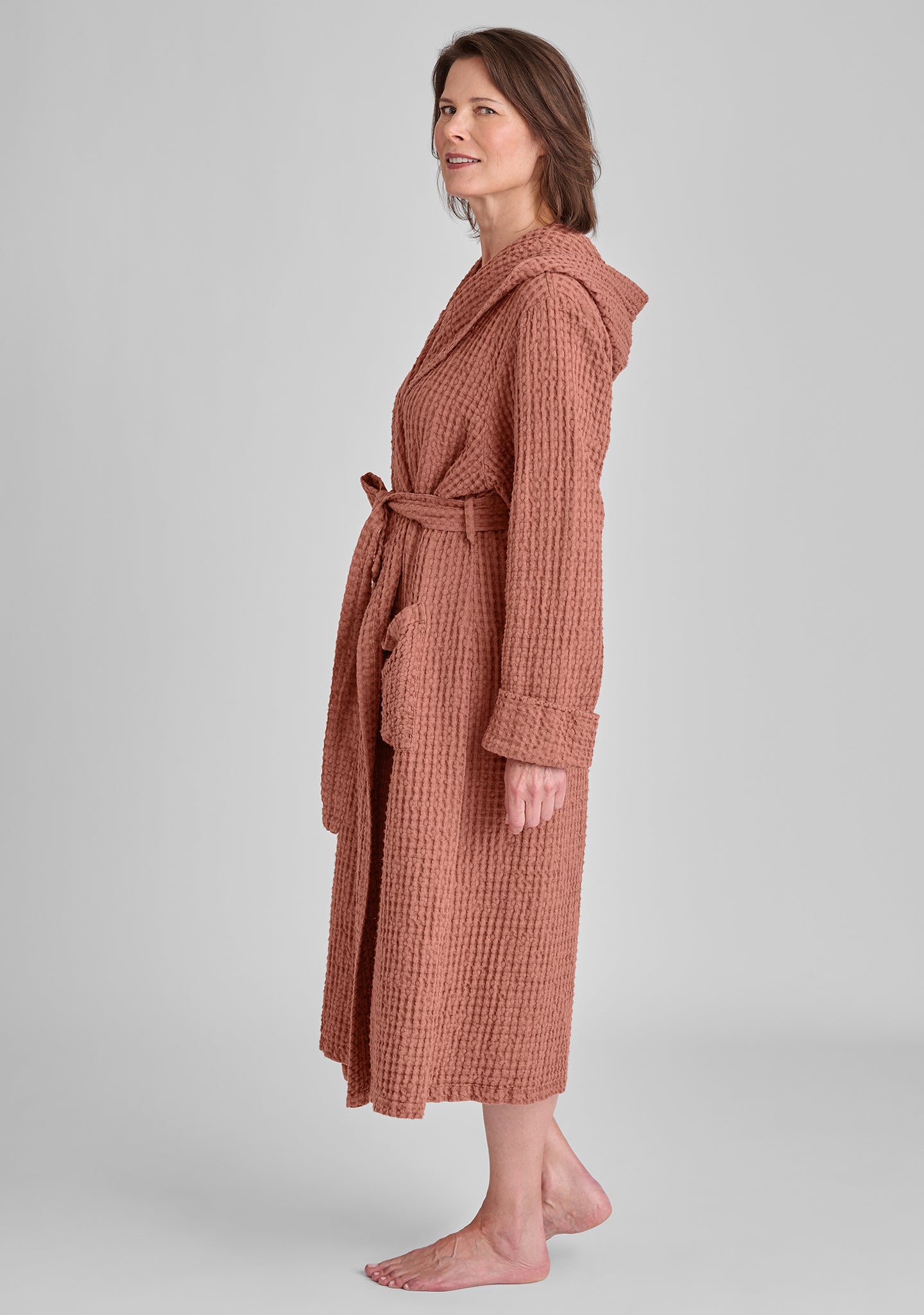 Women's Hooded Linen Robe - Lightweight Summer Wrap Cover Up - Perfect for Beach, Pool, Spa & Lounging at Home