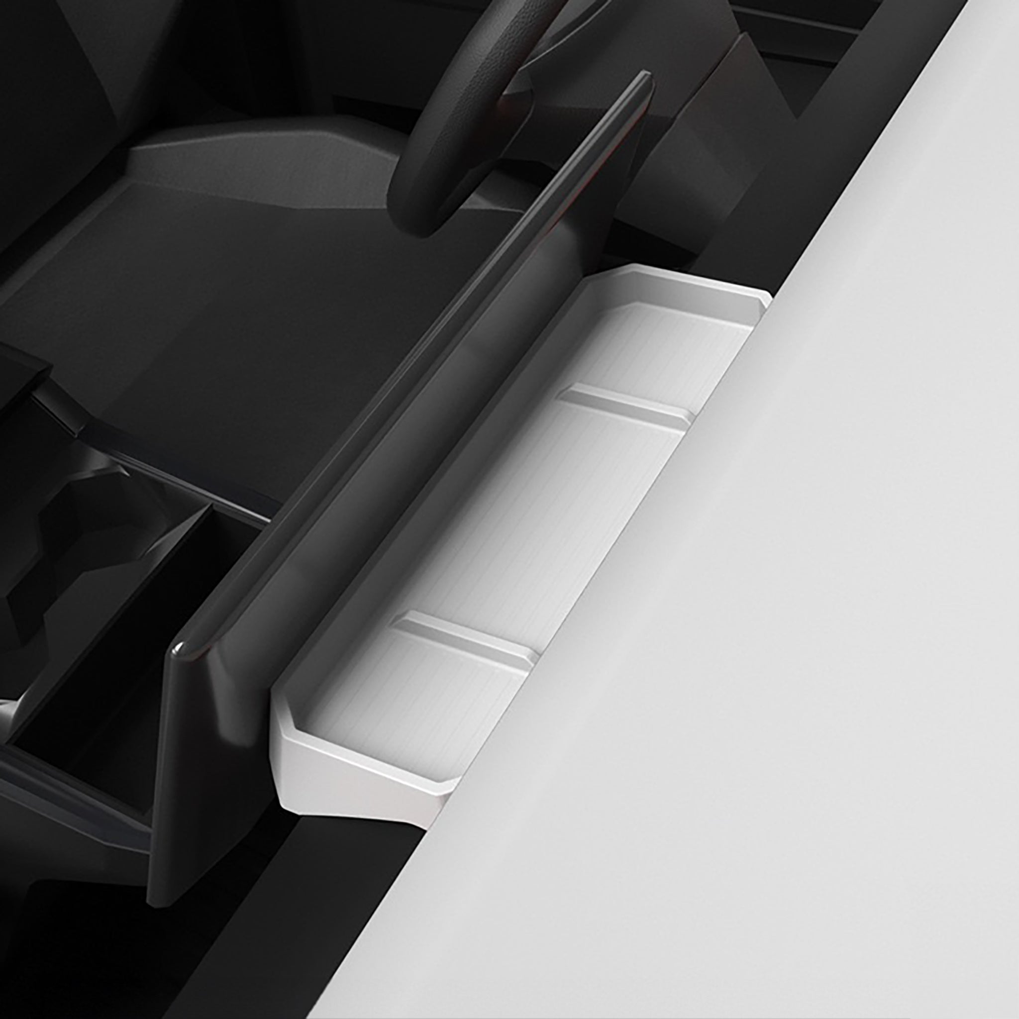 Custom Tesla Cybertruck Center Console Organizer with Hidden Storage Tray - Perfect for Car Accessories Organization & Road Trips