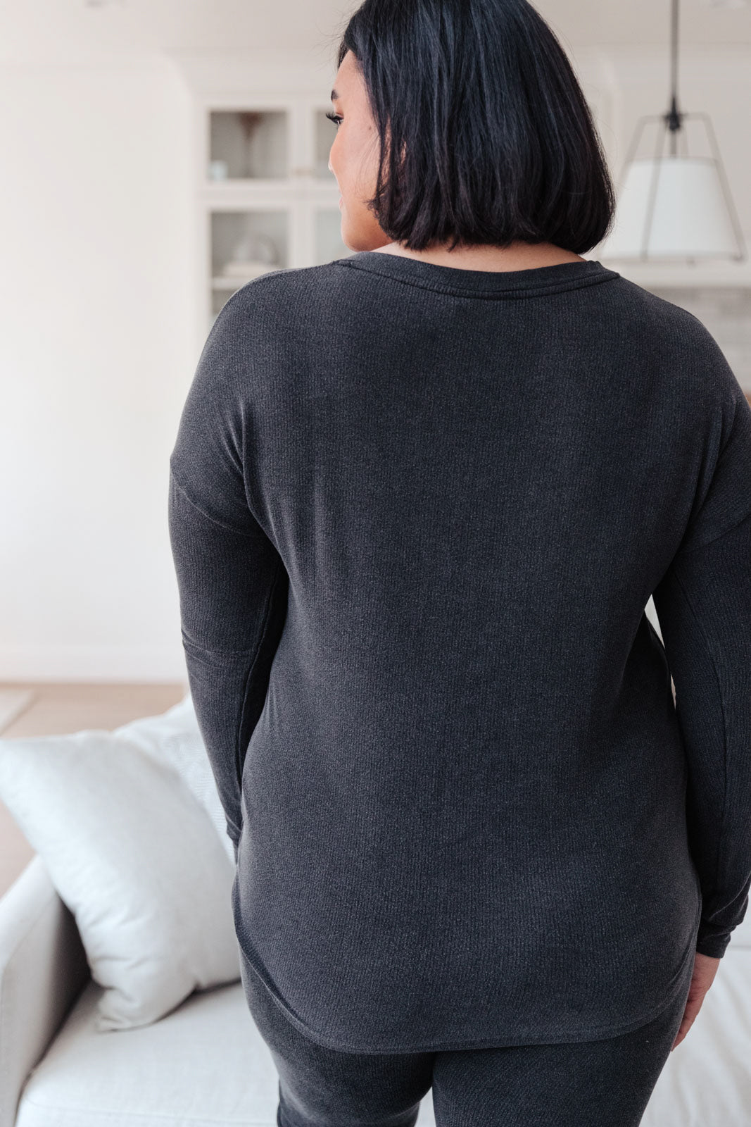 Black Lava Essential Lounge Top - Soft & Comfortable Women's Casual Shirt for Home Relaxation, Yoga & Everyday Wear