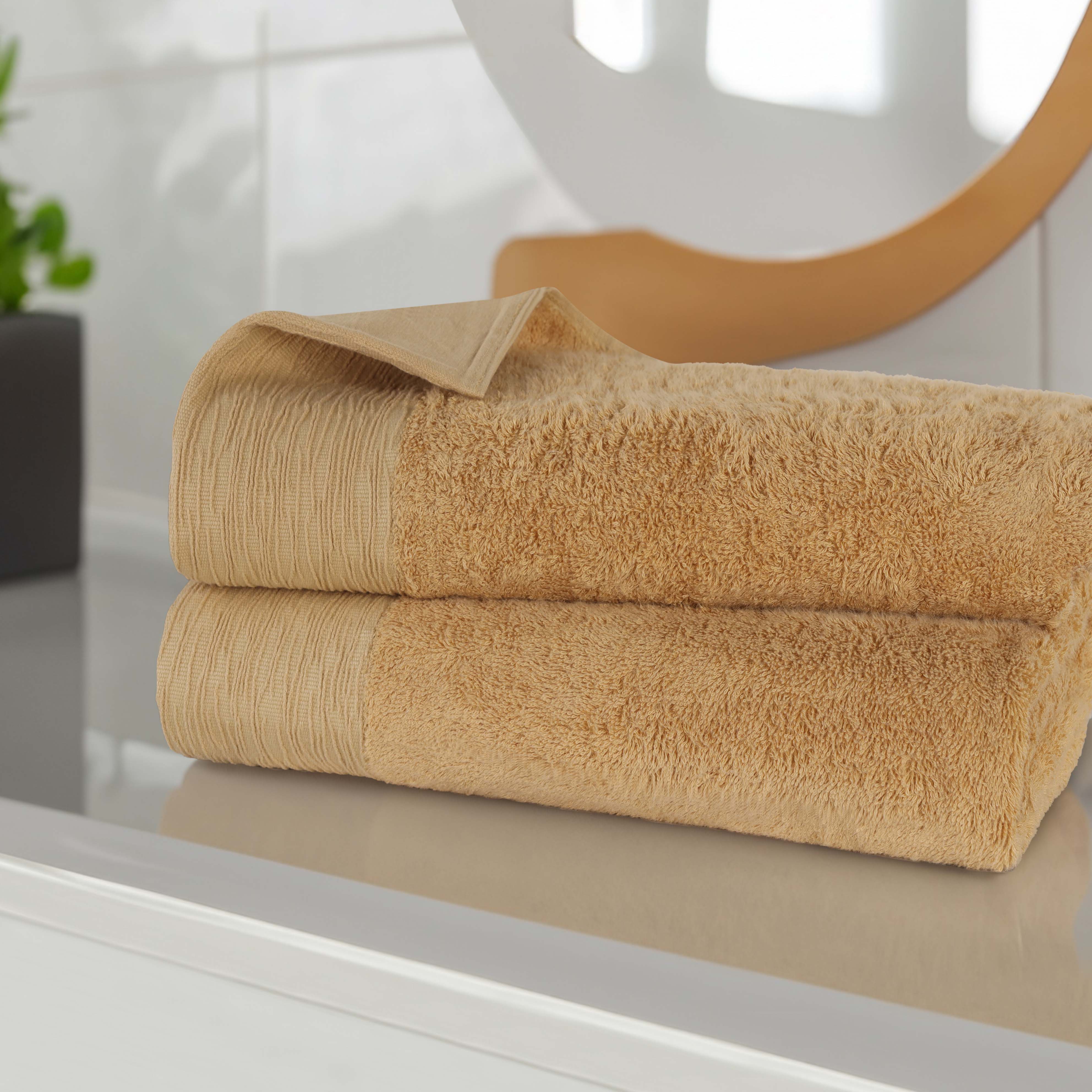 Eco-Friendly Bamboo Rayon Bath Towel Set of 2 - Ultra Soft & Absorbent Bath Sheets for Spa, Gym & Luxury Bathroom Experience