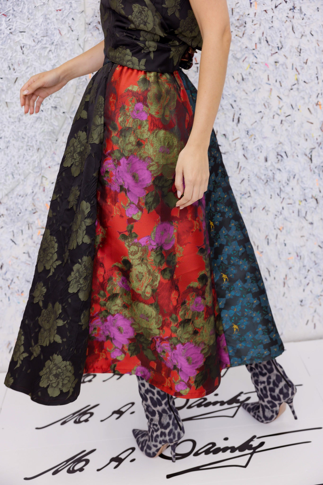 Elegant M.A. Dainty Parted Skirt for Women - Flowy A-Line Midi Skirt with Side Slit - Perfect for Office, Date Night & Summer Outfits