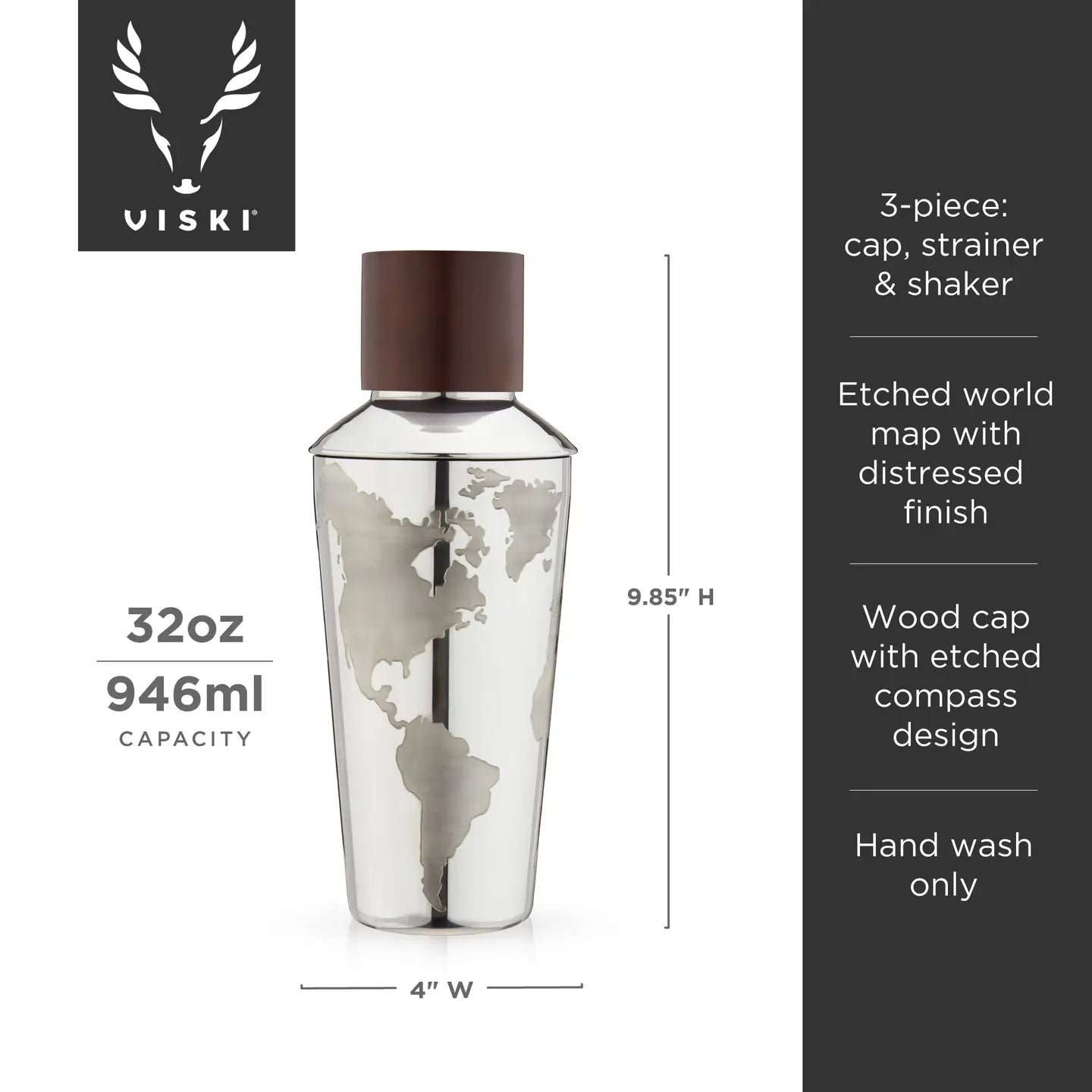 Premium Stainless Steel Cocktail Shaker Set - Bar Mixing Tools for Professional & Home Bartenders - Perfect for Mojitos, Margaritas & Cocktail Parties