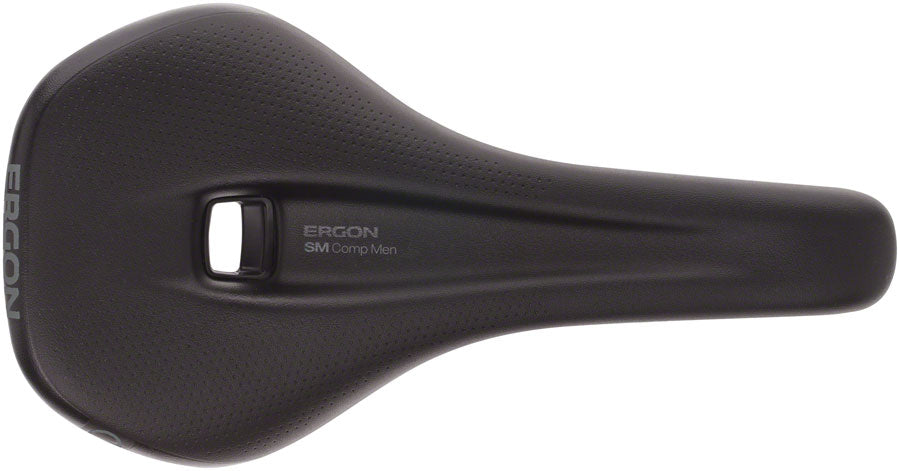 Ergon SM Comp Saddle Steel Stealth Bike Saddle - Medium/Large Size, Synthetic Cut-Out Design for Men - Perfect for Road Cycling, Mountain Biking & Long-Distance Rides